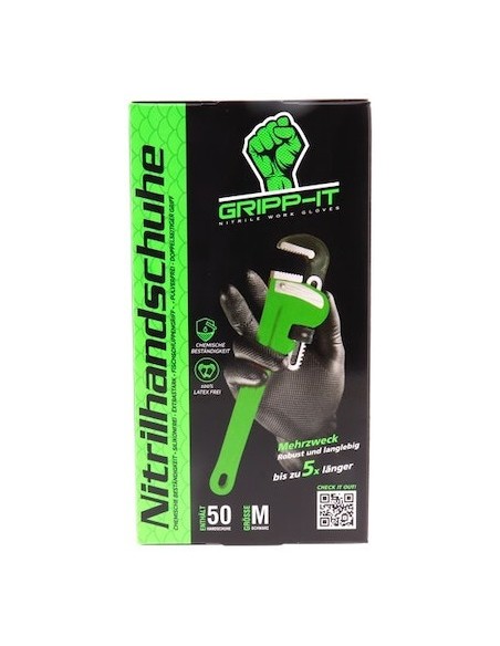 Handschuhe GRIPP-IT Nitrile M - Schachtel mit 50 Stück - Schwarz
