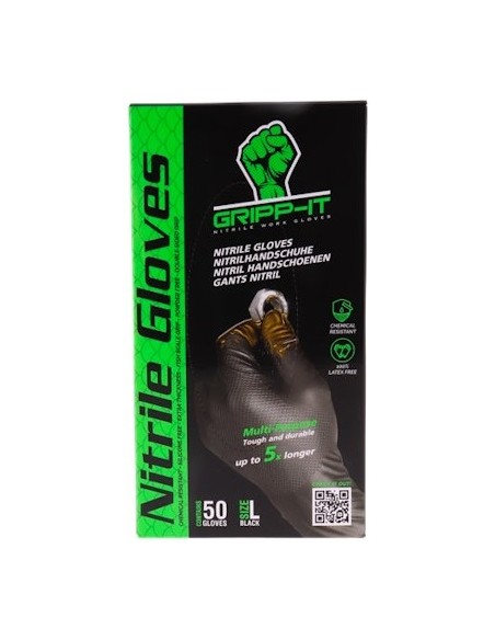 Handschuhe GRIPP-IT Nitrile L - Schachtel mit 50 Stück - Schwarz