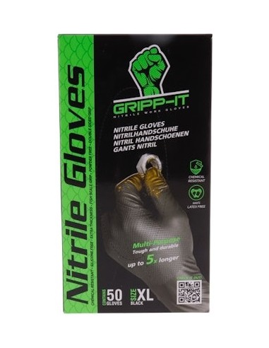 Handschuhe GRIPP-IT Nitrile XL - Schachtel mit 50 Stück - Schwarz