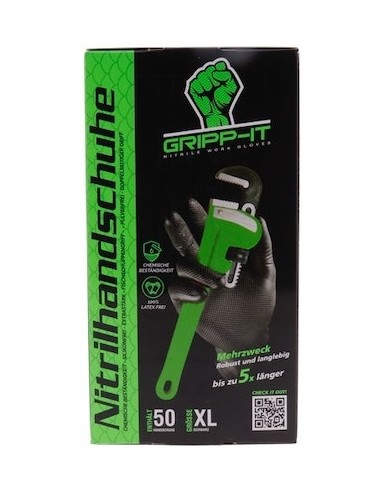 Handschuhe GRIPP-IT Nitrile XL - Schachtel mit 50 Stück - Schwarz