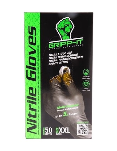 Handschuhe GRIPP-IT Nitrile XXL - Schachtel mit 50 Stück - Schwarz