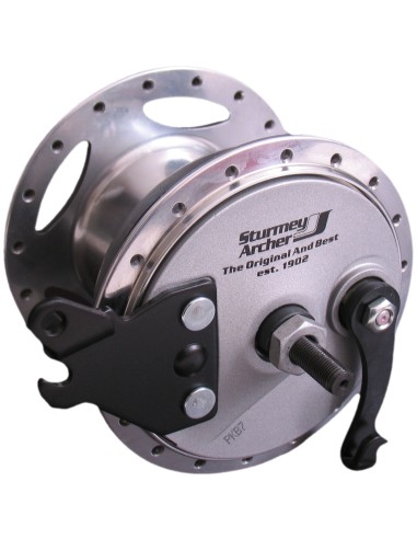 Getriebenabe 3 fach Sturmey Archer XL-RD3 90 mm Trommelbremsnabe - 36 Loch - Silber