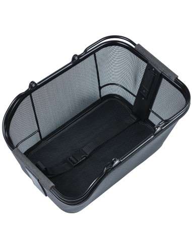 Fahrradkorb für hinten Basil Cento Tech Fiber Nordlicht MIK 21 Liter 46 x 34 x 25 cm - Solid Schwarz