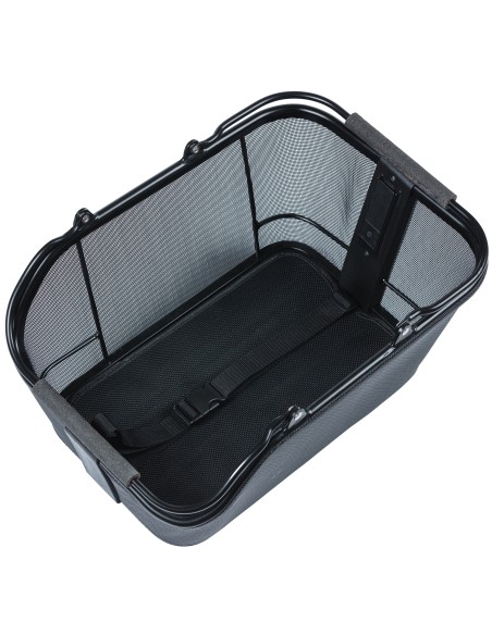 Fahrradkorb für hinten Basil Cento Tech Fiber Nordlicht MIK 21 Liter 46 x 34 x 25 cm - Solid Schwarz