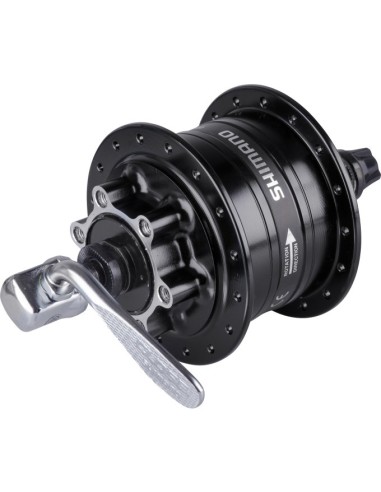 Nabendynamo 36 Löcher Shimano HD-3D32 3 Watt -  für 6-Loch-Bremsscheibe - Schnellspanner - Schwarz