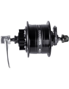 Nabendynamo 32 Löcher Shimano HD-3D32 3 Watt - für 6-Loch-Bremsscheibe - Schnellspanner - Schwarz