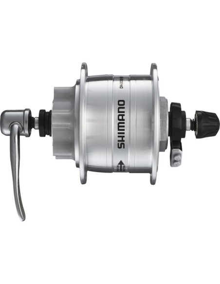 Nabendynamo 36 Löcher Shimano HD-3D32 3 Watt - für 6-Loch-Bremsscheibe - Schnellspanner - Silber