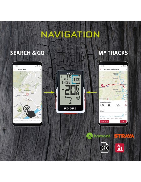 Fahrradcomputer VDO R5 GPS Top Mount Set HR +