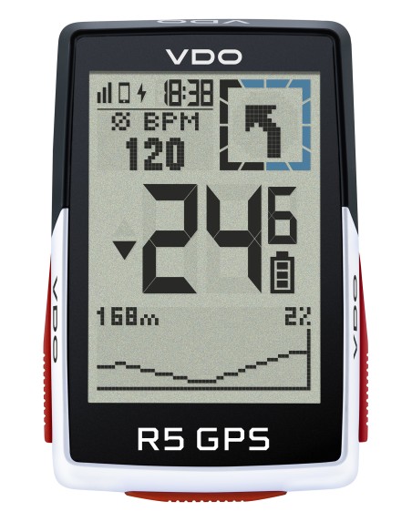 Fahrradcomputer VDO R5 GPS Top Mount Set HR +