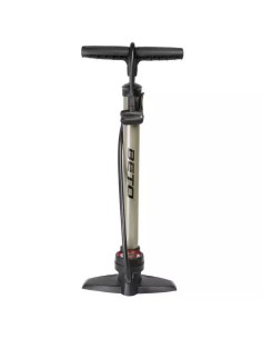 Beto Hochdruck Standpumpe mit Manometer 7-8 Bar mit Dualhead - Stahl - Titanium/Grau