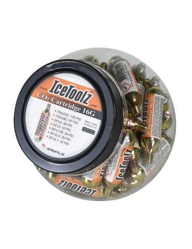 CO2 Kartusche IceToolz A821 - 16 Gramm mit Gewinde (Topf mit 50 Stück)