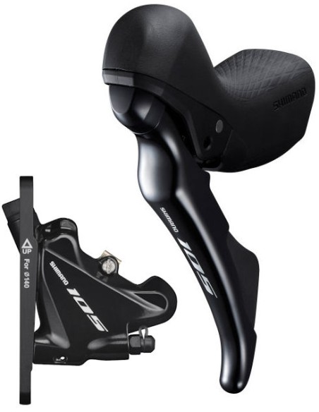 Scheibenbremssatz (für Vorne) 2 fach Shimano 105 R7020 / R7070 Flat Mount - Schwarz
